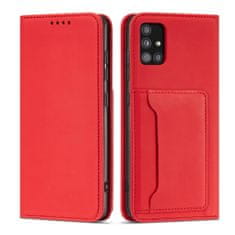 MG Magnet Card knížkové kožené pouzdro na Xiaomi Redmi Note 11 Pro 4G/5G, červené