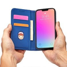 MG Magnet Card knížkové kožené pouzdro na iPhone 13 mini, modré