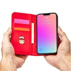 MG Magnet Card knížkové kožené pouzdro na iPhone 13 mini, červené