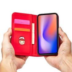 MG Magnet Card knížkové kožené pouzdro na iPhone 12 Pro Max, červené