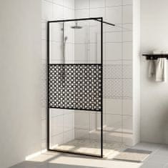 Greatstore Zástěna do průchozí sprchy čiré ESG sklo 115 x 195 cm černá