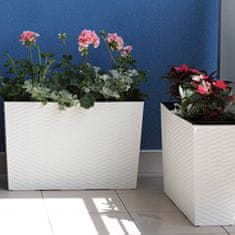 botle Ratanový terasovitý květináč šedá 18 x 56 x 36 cm Plast