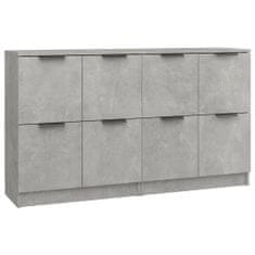 Greatstore Příborníky 2 ks betonově šedé 60 x 30 x 70 cm kompozitní dřevo