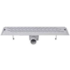 Greatstore Rovný sprchový odtokový žlab vlnky 530x140 mm nerezová ocel