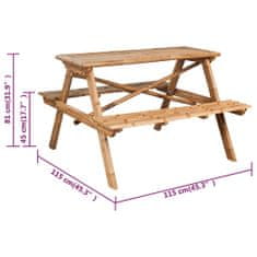 Petromila Piknikový stůl 115 x 115 x 81 cm bambus