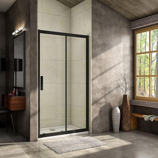 H K Luxusní posuvné sprchové dveře ALTO BLACK