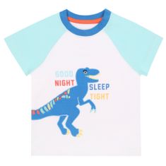 sarcia.eu 2x chlapecké modrobílé pyžamo s dinosaury, certifikované OEKO-TEX, 62
