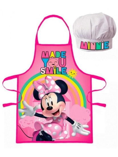Javoli Dětská zástěra a kuchařská čepice Minnie Mouse (Disney) duha
