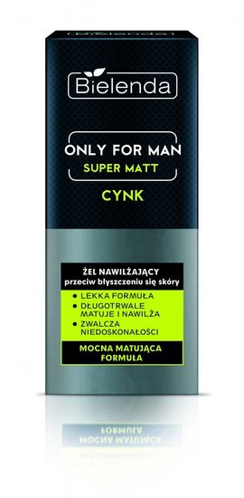 Bielenda Only For Man Super Matt hydratační gel proti lesklé pleti 50 ml