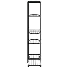 Vidaxl 5patrový stojan na květiny s kolečky 44x23x100 cm černý železo