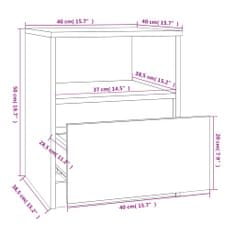 Greatstore Noční stolky 2 ks šedé sonoma 40 x 40 x 50 cm kompozitní dřevo