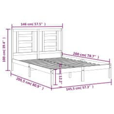 Vidaxl Postel bez matrace bílá 140 x 200 cm masivní borovice