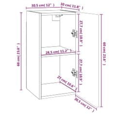 Vidaxl TV skříňka kouřový dub 30,5 x 30 x 60 cm kompozitní dřevo