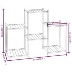 Greatstore Stojan na květiny 83 x 25 x 60 cm černý železo