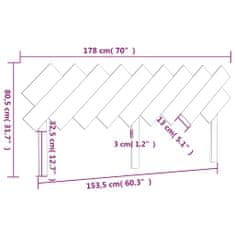 Vidaxl Čelo postele černé 178 x 3 x 80,5 cm masivní borovice