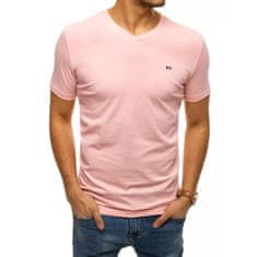 Dstreet Pánské tričko bez potisku růžové BASIC rx4466 L