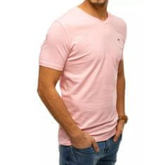 Dstreet Pánské tričko bez potisku růžové BASIC rx4466 L