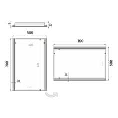 NIMCO Zrcadlo do koupelny 50x70 s osvětlením NIMCO ZP 11001