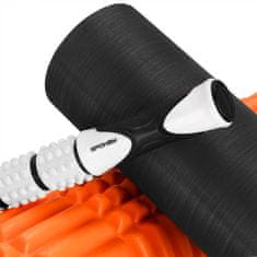 Spokey MIXROLL 3v1 Sada masážních fitness válců, 45 cm, oranžová