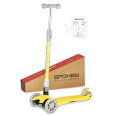 Spokey PLIER PRO Skládací tříkolka dětská se svítícími kolečky, žlutá