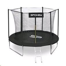 Spokey JUMPER Trampolína černá, průměr 244 cm, vč. ochranné sítě a žebříku