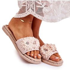 Dámské žabky Flower Flip Flops Beige Susana velikost 36