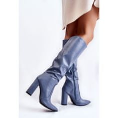 Klasické modré boty Mayra Stiletto velikost 41
