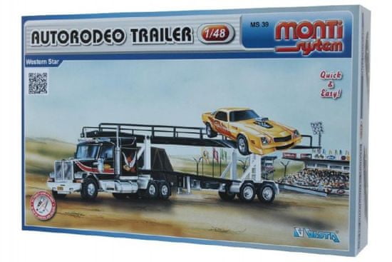 Seva  Stavebnice Monti System MS 39 Autorodeo Trailer Western star 1:48 v krabici 32x20x7,5cm