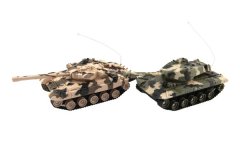 InnoVibe Tank RC 2ks 25cm tanková bitva+dob. pack 27MHZ a 40MHz maskáč se zvukem se světlem v kr. 50x20x23cm