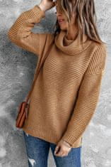 OMG! Dámský svetr s dlouhými rukávy Lug khaki XL