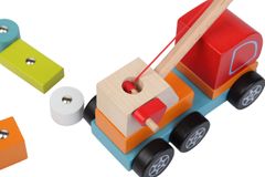 CUBIKA Autojeřáb s magnetem - dřevěná skládačka 14 dílů
