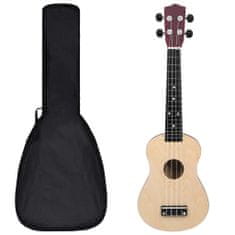 Vidaxl Set sopránové ukulele s obalem pro děti světlé dřevo 23"