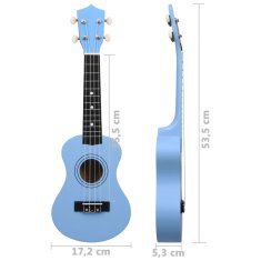 Vidaxl Set soprano ukulele s obalem pro děti blankytně modré 21"