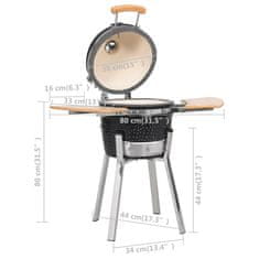 Greatstore Kamado Zahradní gril a udírna keramický 81 cm