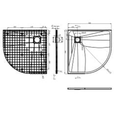 Vidaxl Sprchová vanička SMC bílá 90 x 90 cm