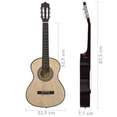 Greatstore Klasická kytara pro začátečníky a děti 1/2 34'' basswood