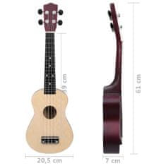 Vidaxl Set sopránové ukulele s obalem pro děti světlé dřevo 23"