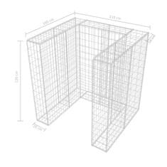 Vidaxl Gabionová zástěna pro 1 popelnici ocelová 110 x 100 x 120 cm