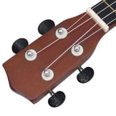 Vidaxl Set sopránové ukulele s obalem pro děti tmavé dřevo 23"