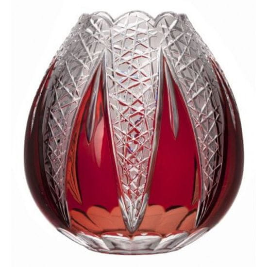 Caesar Crystal Váza Flowerbud, barva rubín, výška 280 mm