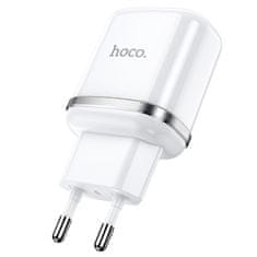 Hoco Nabíječka do sítě 2,4A 2xUSB + kabel 1m USB Typ C Hoco N4 Smart Dual USB - bílá