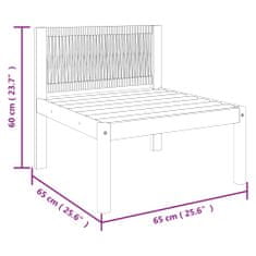 Vidaxl Zahradní středová pohovka s poduškami masivní akáciové dřevo
