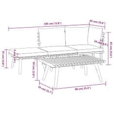 Vidaxl 4dílná zahradní sedací souprava s poduškami masivní akácie