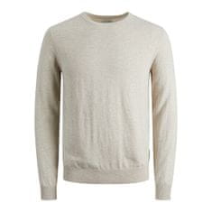 Jack&Jones Plus Pánský svetr JJEEMIL 12217825 Oatmeal Melange (Velikost 4XL)