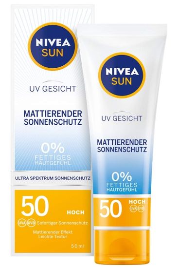 Nivea Nivea Sun, Opalovací krém na obličej, SPF 50, 50 ml