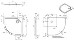 eoshop BRILIANT 90 x 90 cm - Masážní sprchový box model 4 chinchilla sklo