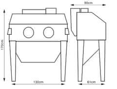 AHProfi Pískovací box, 420 l - TRG4222-W