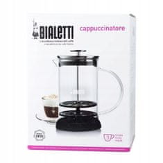 Bialetti Ruční šlehač mléka Cappuccinatore Vetro 0,3l černy