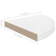 Vidaxl 323909 Floating Corner Shelves 4 pcs High Gloss White 35x35x3,8 cm MDF