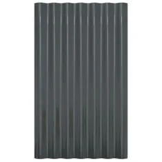 Greatstore Střešní panely 36 ks práškově lakovaná ocel antracit 60 x 36 cm